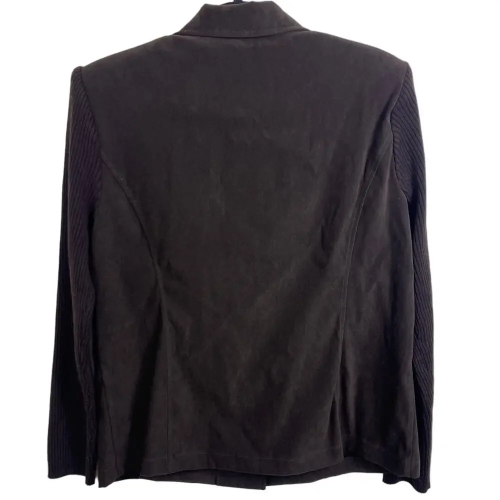 Women's Notations Brown Button Up Jacket XL Petite - Picture 2 of 4